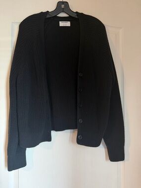 Old Navy Black Knit Button-Front Cardigan Size Large